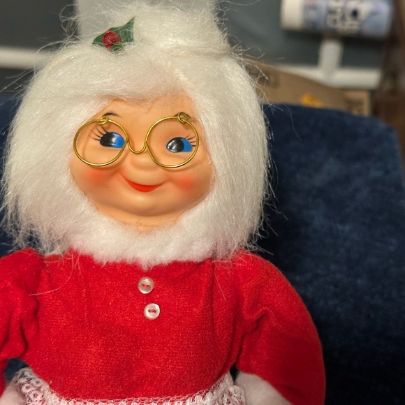 Cute Mrs Claus! She wears a soft velvety dress and has adorable glasses. - Picture 8 of 8